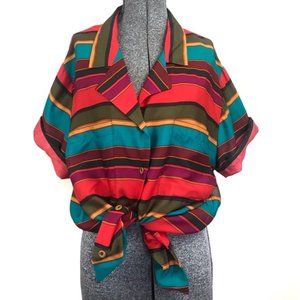 FINAL Vintage Striped Short Sleeve Button Up Shirt